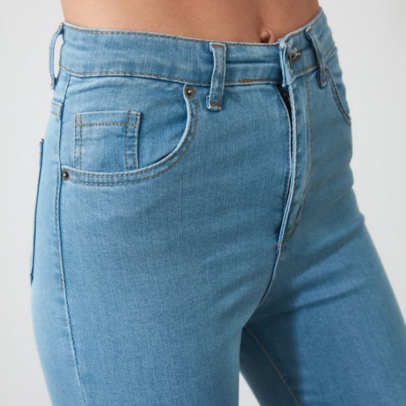 High Waist Blue Skinny Jean Small - Picture 6 of 7